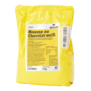 Bild von Mousse au Chocolat weiß für Bäckerei, Konditorei, Gastronomie und Eisdiele Bild von Mousse au Chocolat weiß für Bäckerei, Konditorei, Gastronomie und Eisdiele